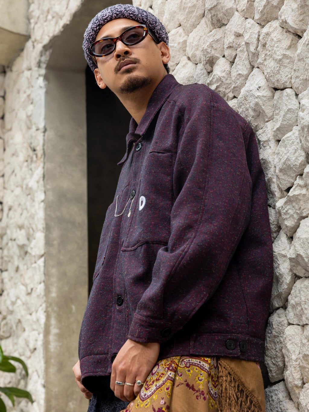OXIDE MAROON BOXY JACKET オキサイド マルーン ボクシー ジャケット