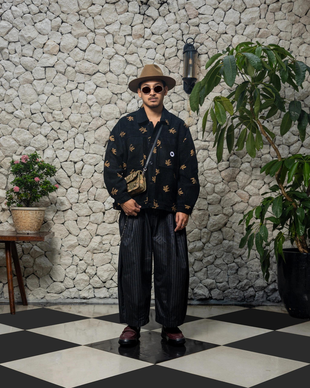DUSK GARDEN BOXY JACKET｜オキサイド マルーン ボクシー ジャケット