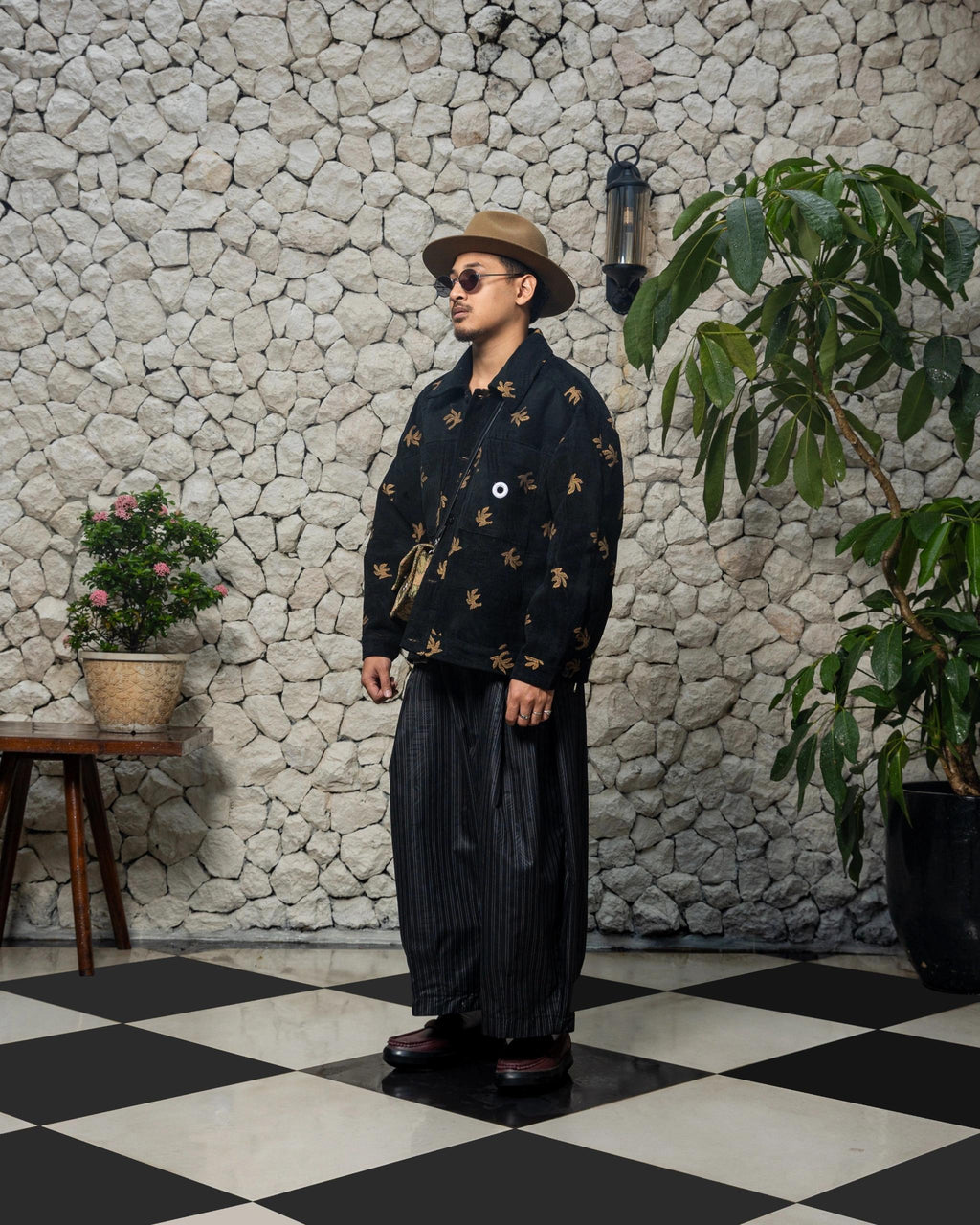 DUSK GARDEN BOXY JACKET｜オキサイド マルーン ボクシー ジャケット