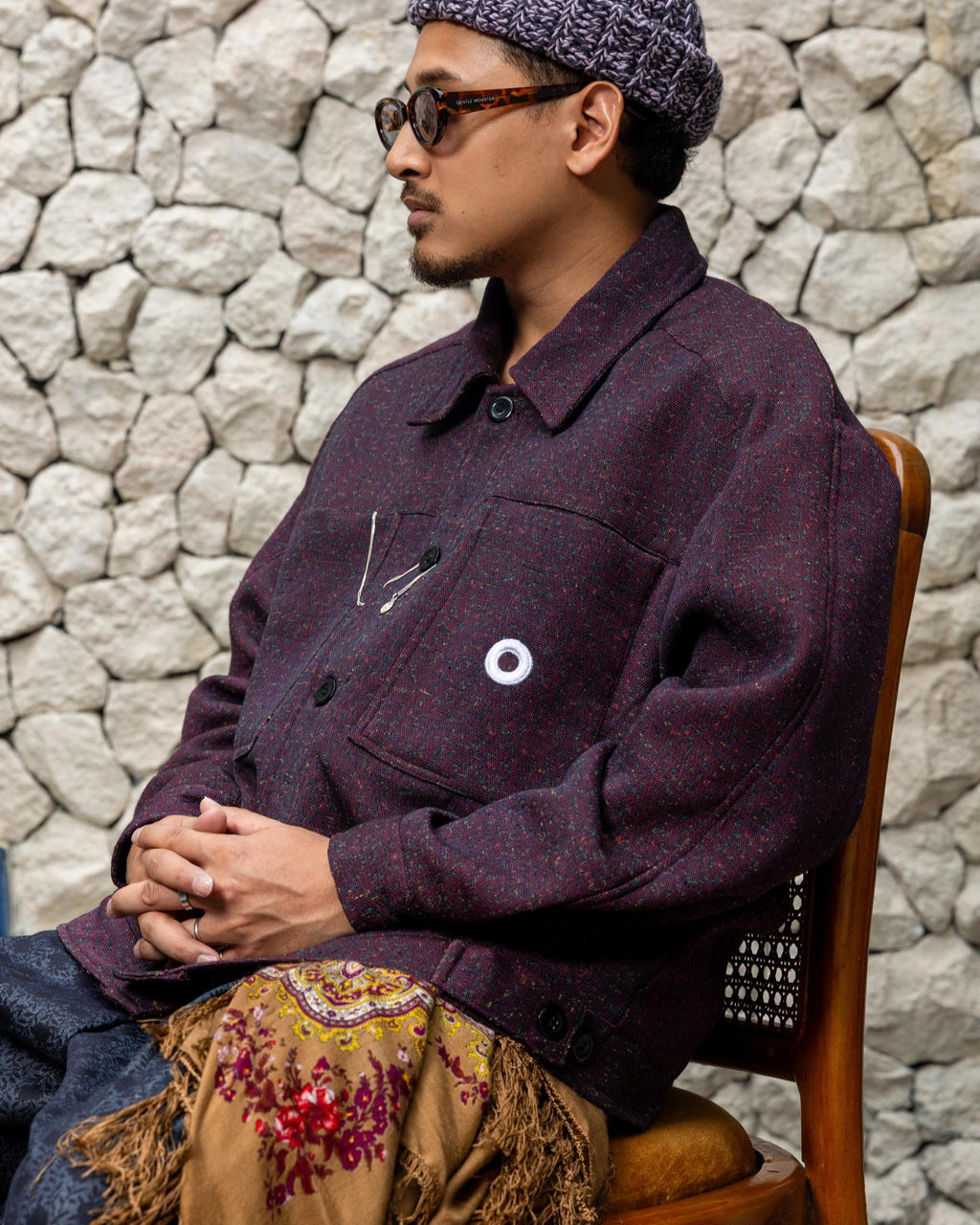 OXIDE MAROON BOXY JACKET オキサイド マルーン ボクシー ジャケット