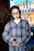 Check Wool Cardigan